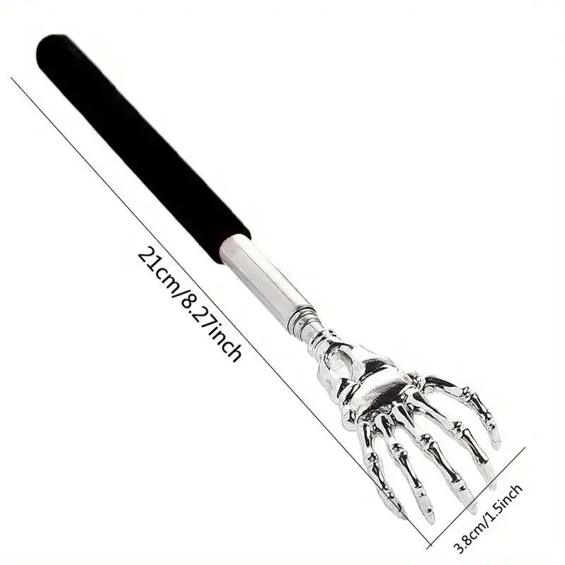 Portable Extendable Back Scratcher Stainless Steel Telescoping Massager For Humans And Pets With Rubber Grip