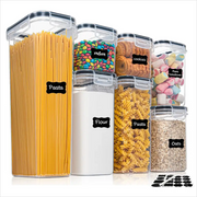 KitchenCare 7 Piece BPA Free Airtight Food Container Set With Stackable Lids For Fresh Food Storage Keeps Food Fresh