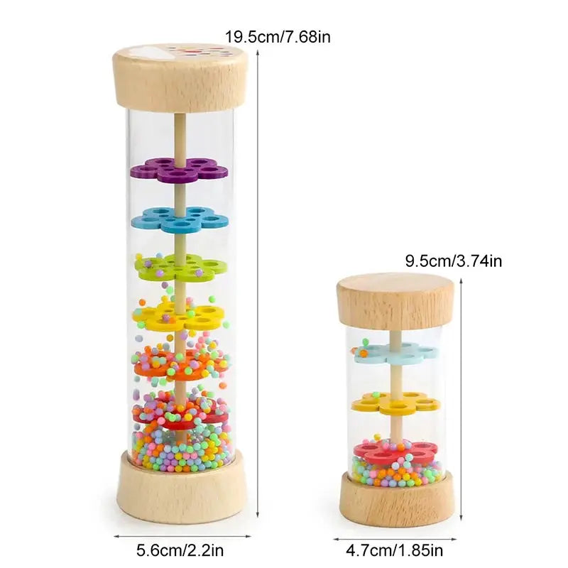 Wooden Rain Sound Tube Instrument Rain Maker And Hourglass Shaker Toy For Sensory Play And Hearing Enlightenment