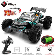 One Sixteenth Scale 4WD RC Monster Truck With LED Lights High Speed Drift 70KMH Or 50KMH Remote Control