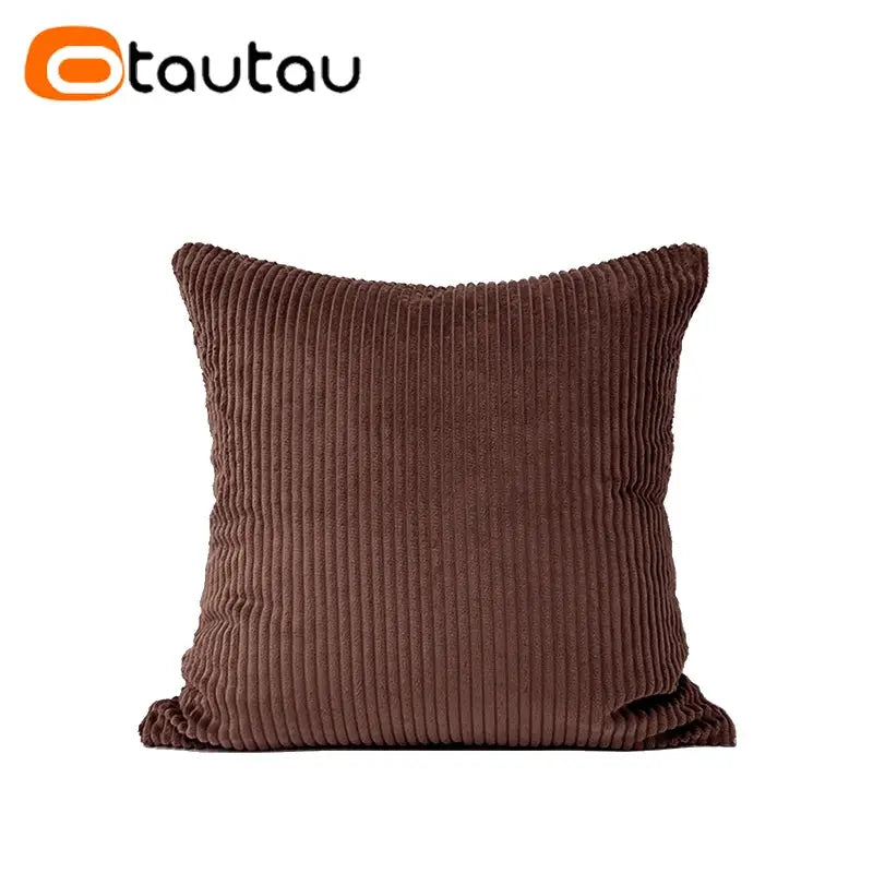 OTAUTAU brown cotton corduroy cushion cover, no insert, sizes 30x50–60x60 cm