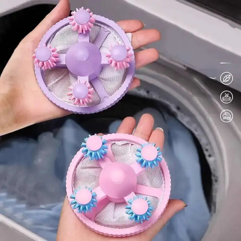 Simples Market washing machine filter bag net laundry ball lint catcher, pink and purple, 2-pack
