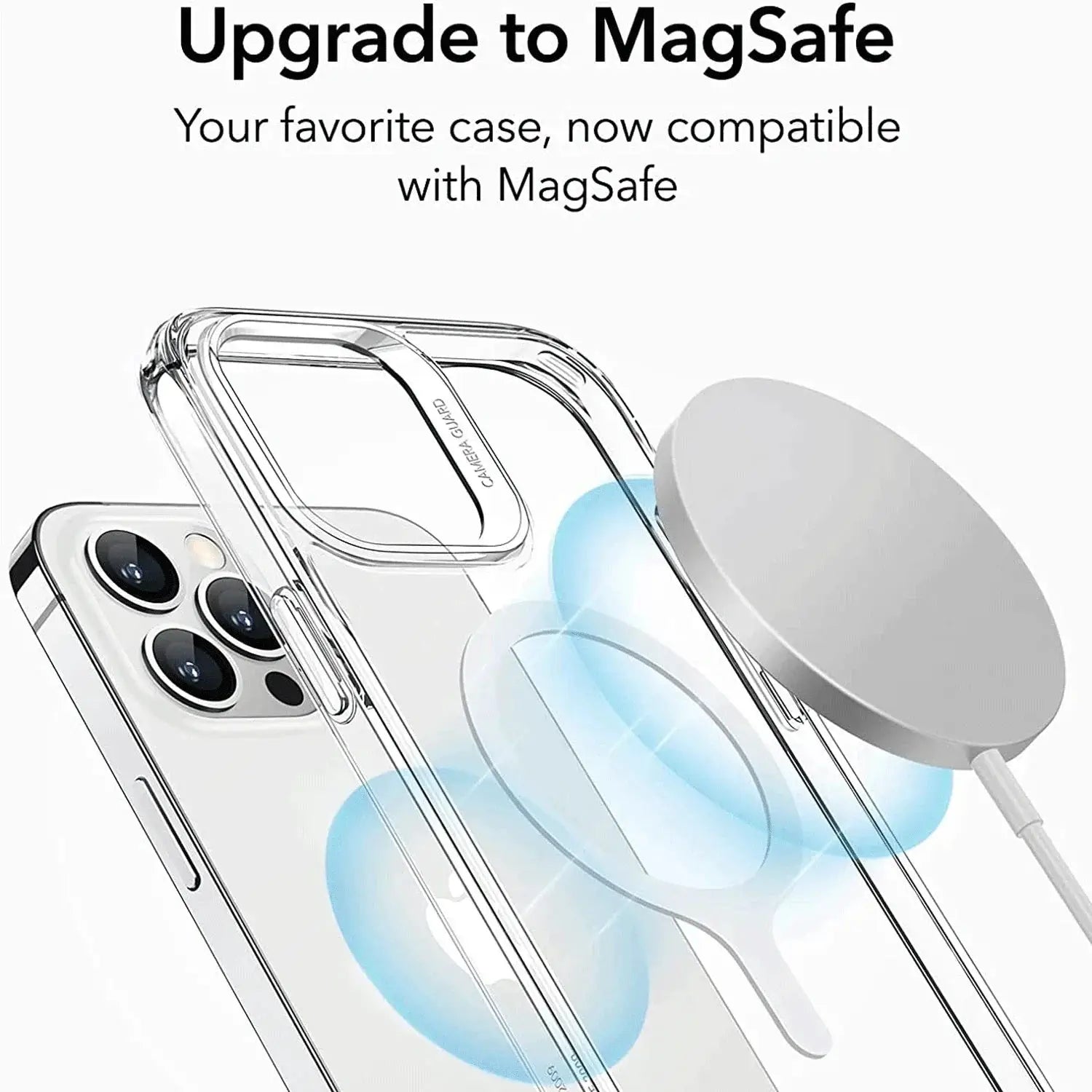 Universal MagSafe magnetic adapter ring for iPhone; Simples Market, clear phone case