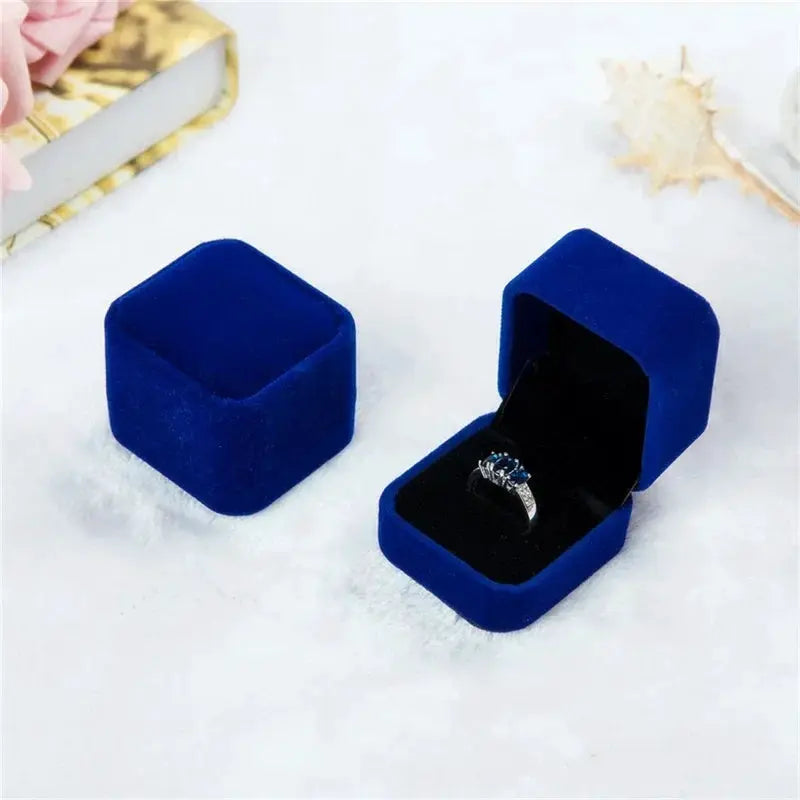 Rounded Flannelette Ring Box Flocking Jewelry Storage Organizer for Studs Badges Soft Jewelry Box for Ring Protection