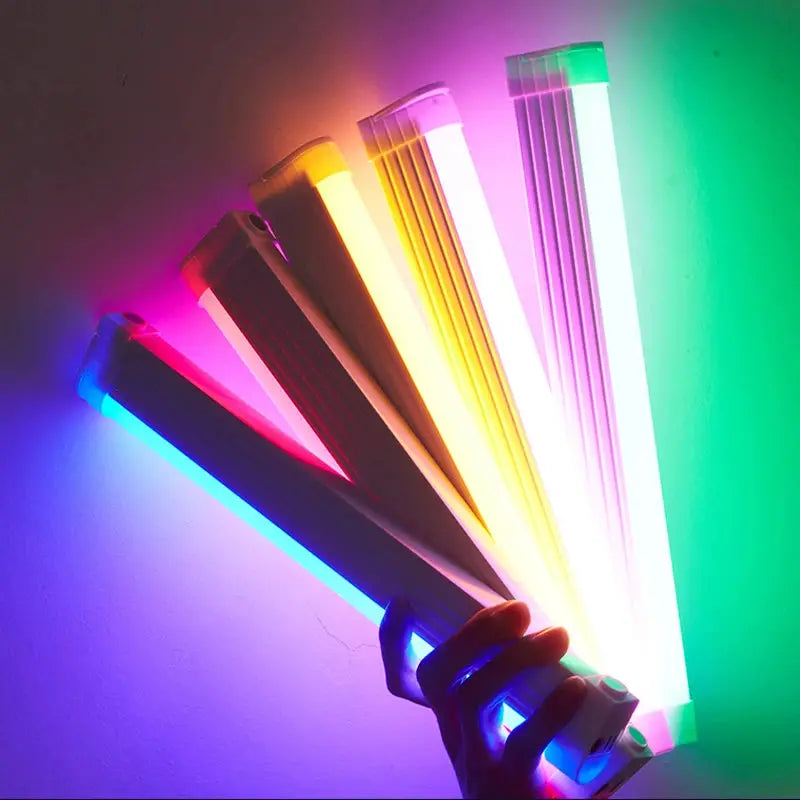 LED video light wand set by Simples Market; colorful handheld photography lamps for vlogging and live streaming