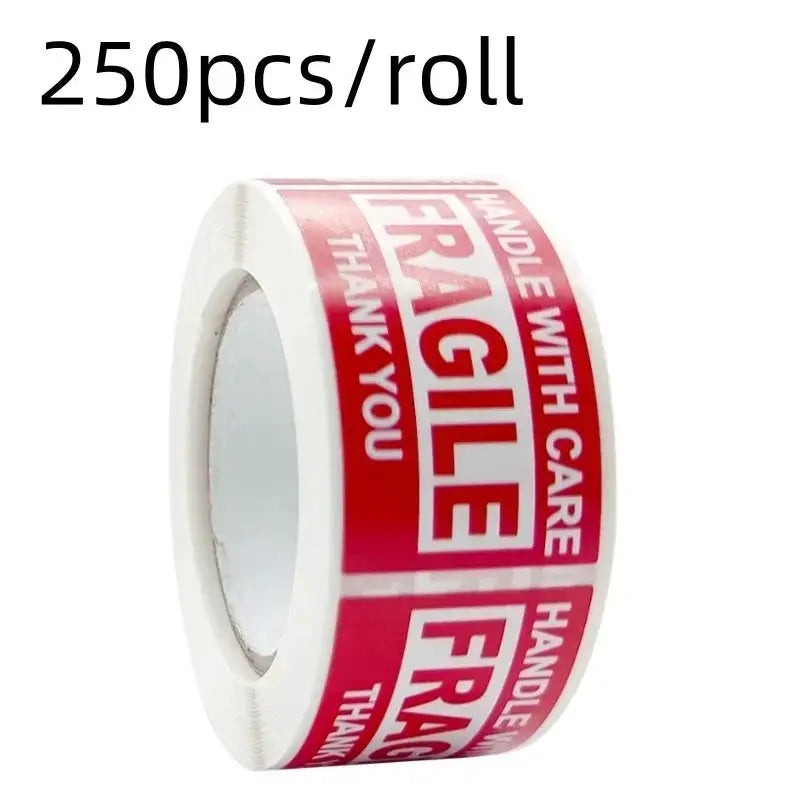250 Pack Fragile Handling With Care Stickers Roll For Shipping Express Label Safe Transit