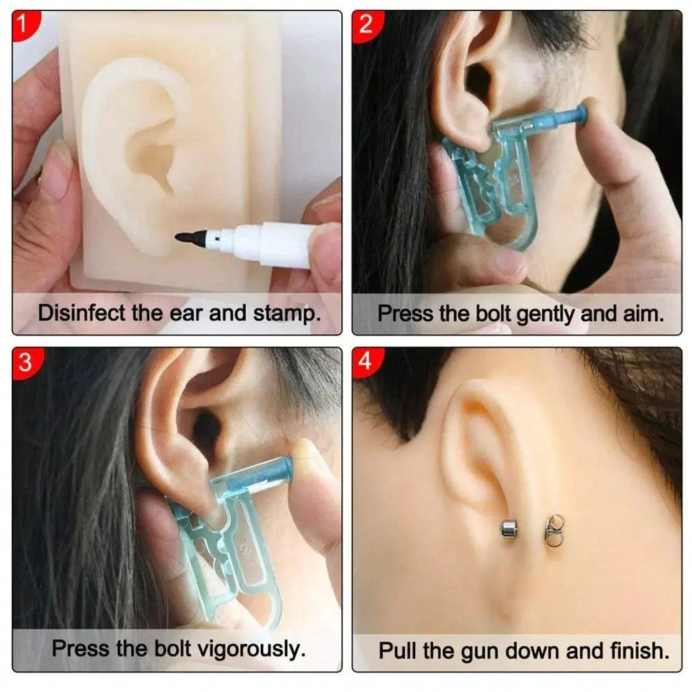 Disposable Ear Piercing Gun Kit 5 Or 10 Pcs Asepsis Safe Nose Piercer Tool Set Stainless Steel Body Jewelry