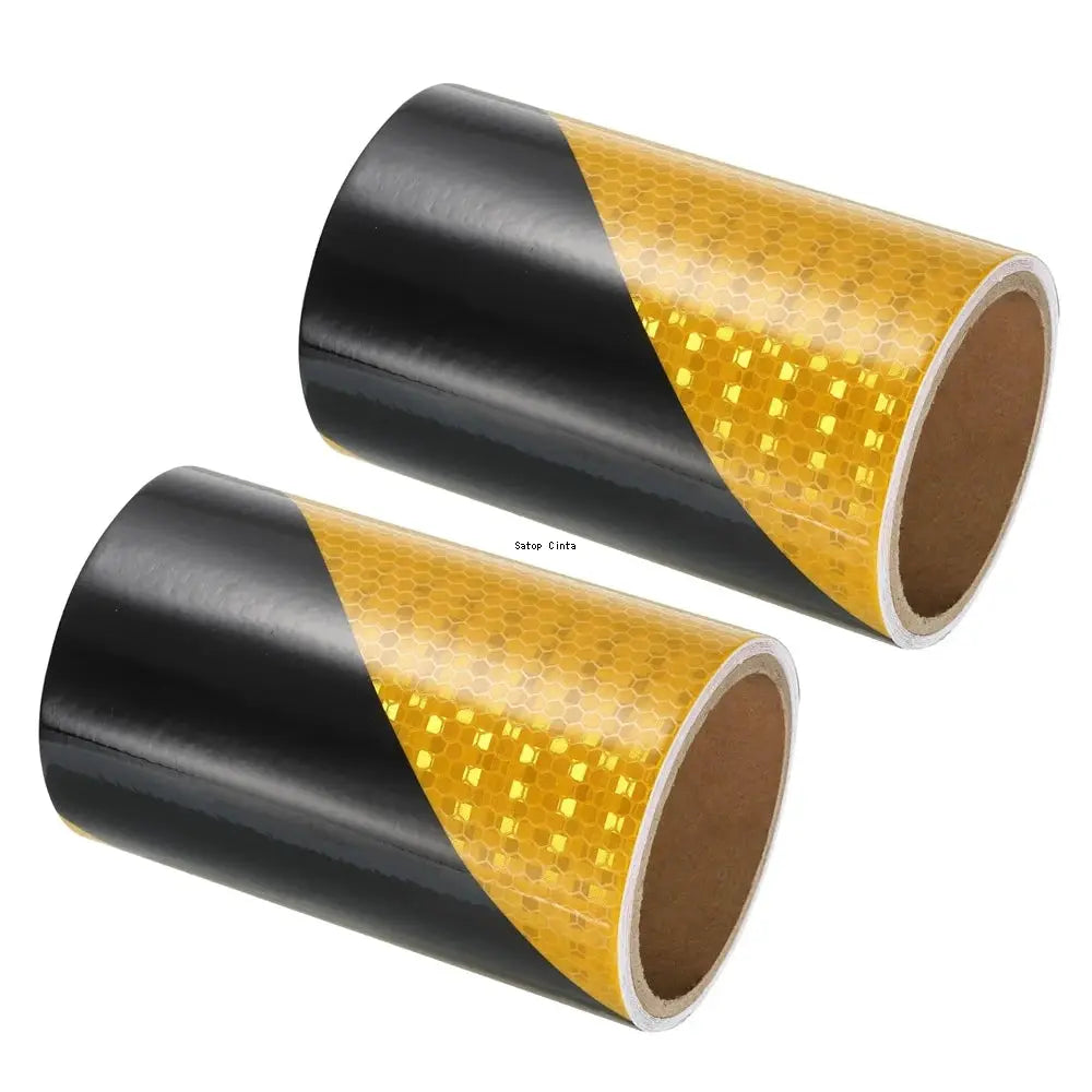 Reflective Tape Twill Yellow Black Waterproof Adhesive Safety Warning Sticker For Truck 5cm 10cm 15cm 20cm By 5m
