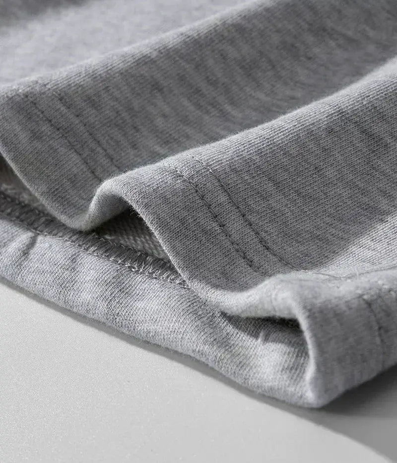 Grey cotton shorts by Simples Market for men and women, breathable summer casual beachwear.