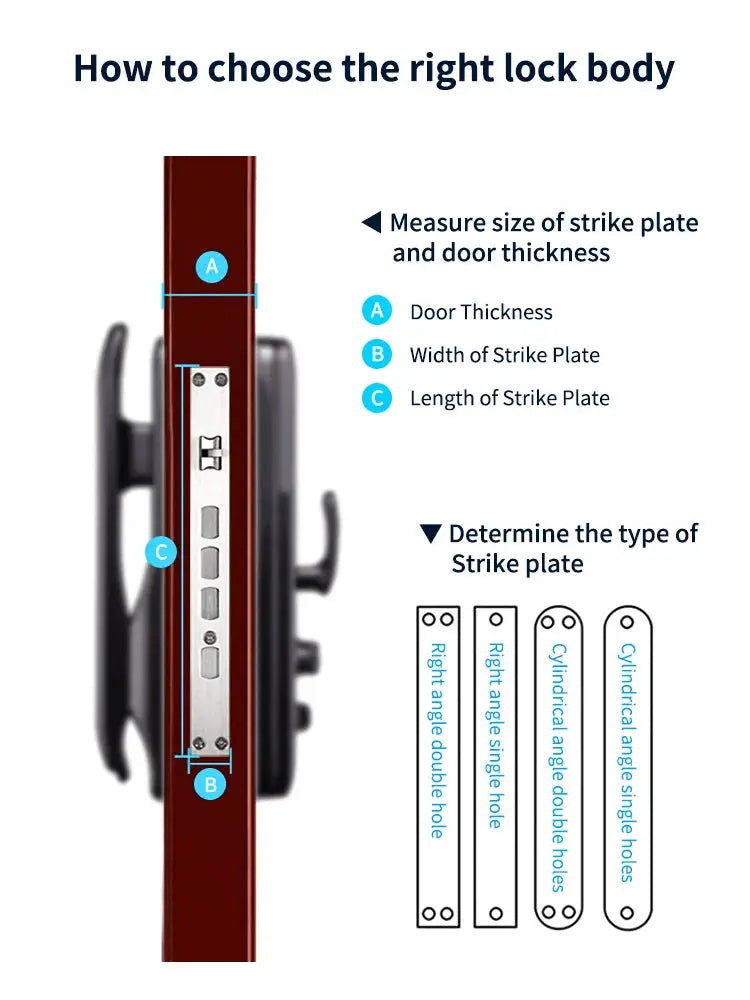 Simples Market 3D Face Smart Door Lock with biometric fingerprint and WiFi; burgundy lock body with metal strike plate