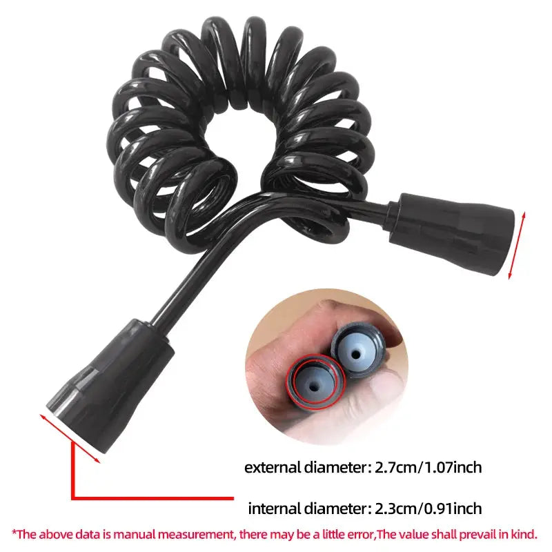 Baokemo toilet bidet sprayer hose set, black ABS handheld with coiled hose and no-drilling bracket (G1/2)