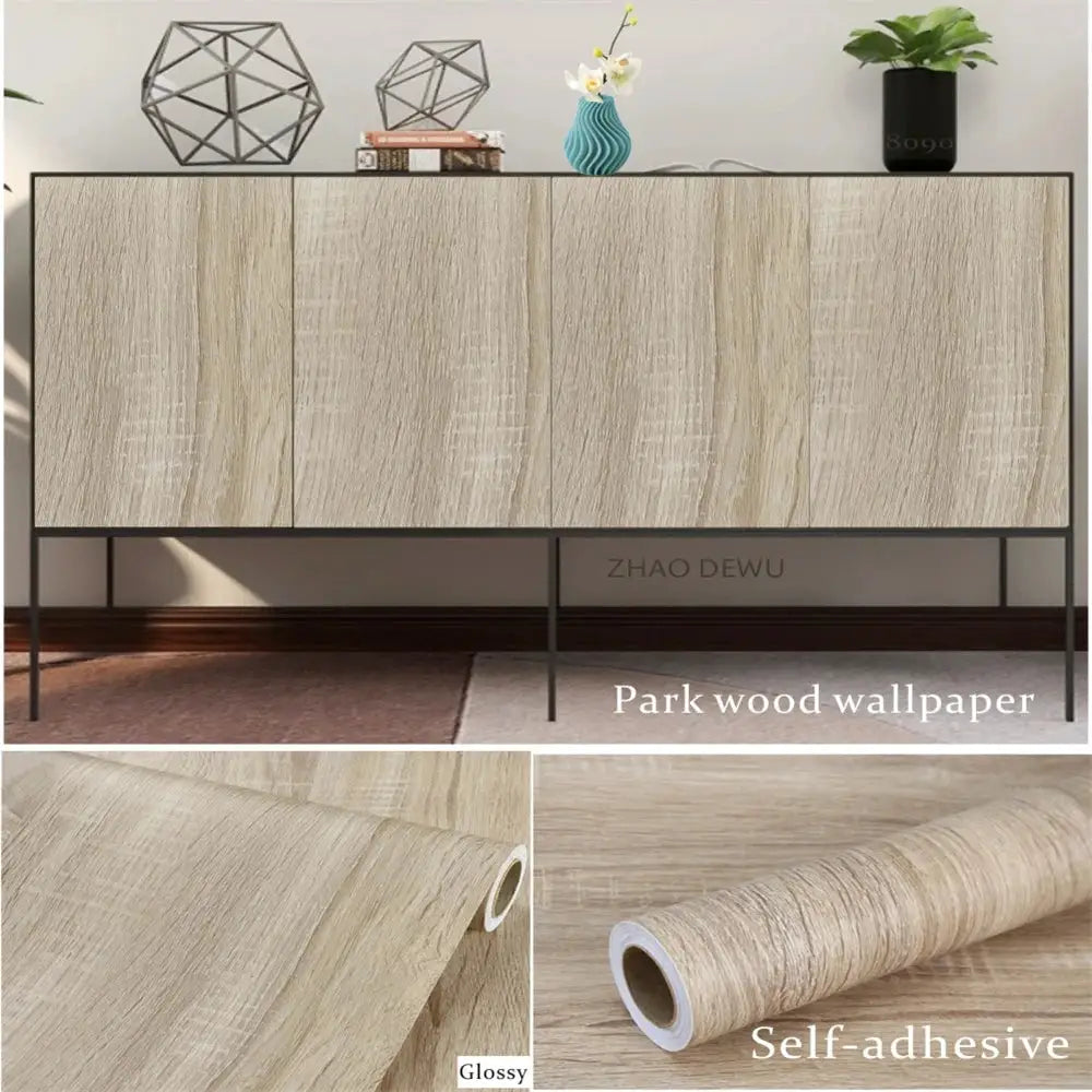 55cm Vinyl Waterproof Wood Grain 3D Self Adhesive Wallpaper PVC For Wardrobe Cupboard Table Closet Furniture Home Decor