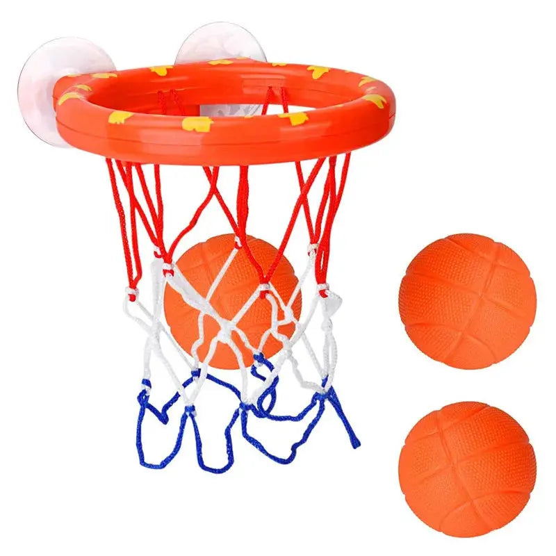 Baby Bath Time Toy Mini Shooting Basket Frame Set With 3 Balls For Kids Bathtub Water Game