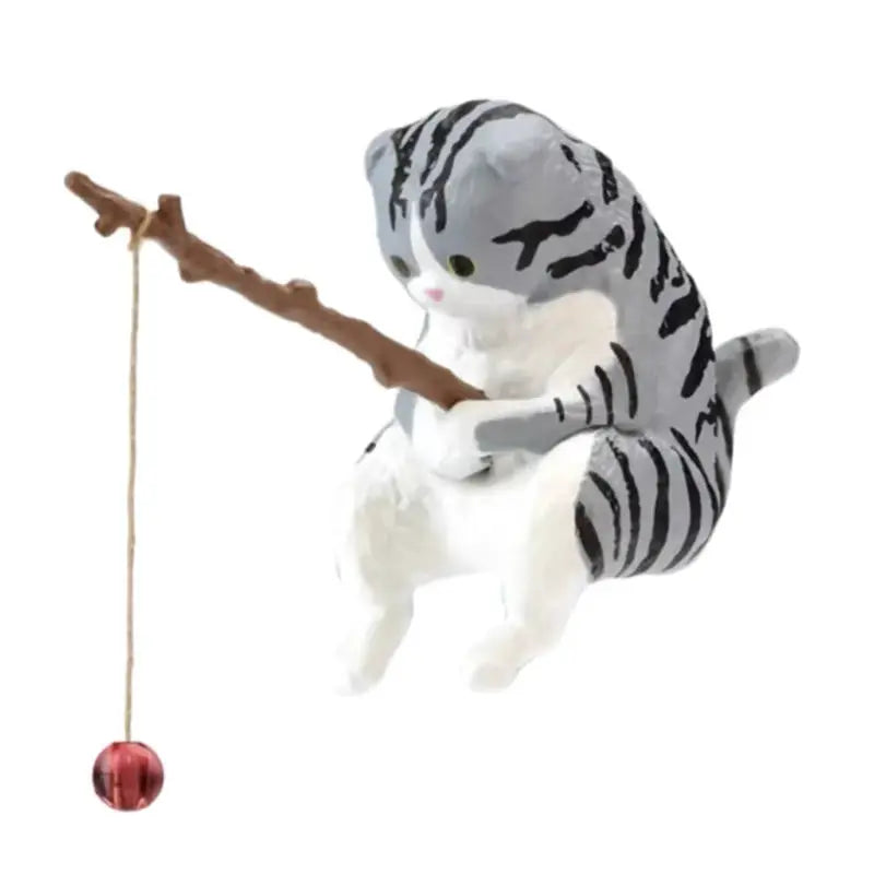 Cartoon Fishing Ornament Resin Figure For Aquarium Landscaping Decor Home And Office Decoration