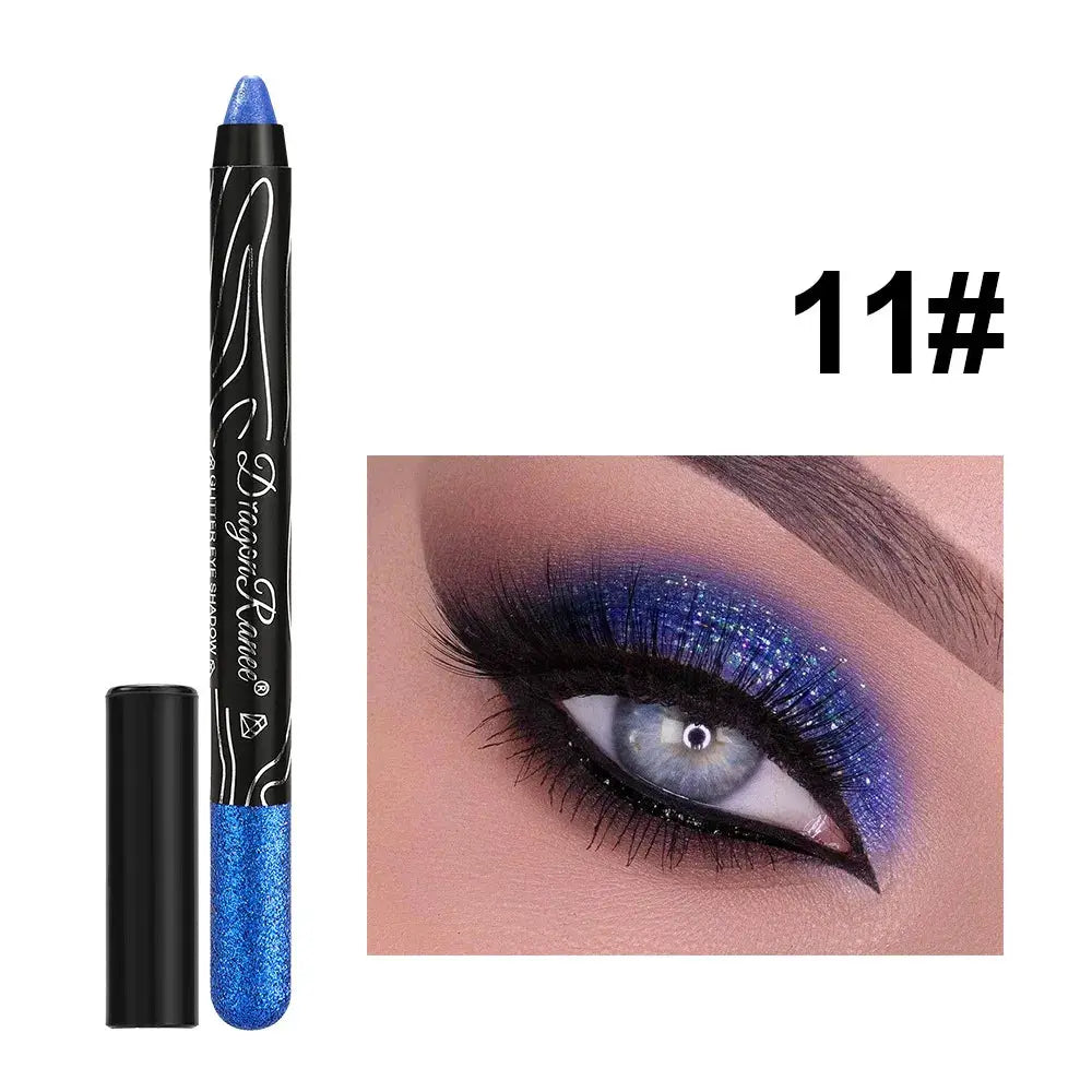1 Piece Metallic Purple Eyeshadow Pencil Glitter Liner And Highlighter Waterproof Long Lasting Cream Eyeshadow Stick