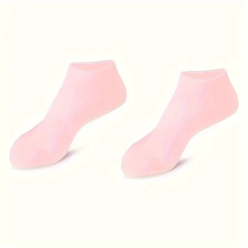 1 Pair Silicone Gel Moisturizing Foot Socks For Dry Cracked Feet With Soothing Massage Pedicure Care