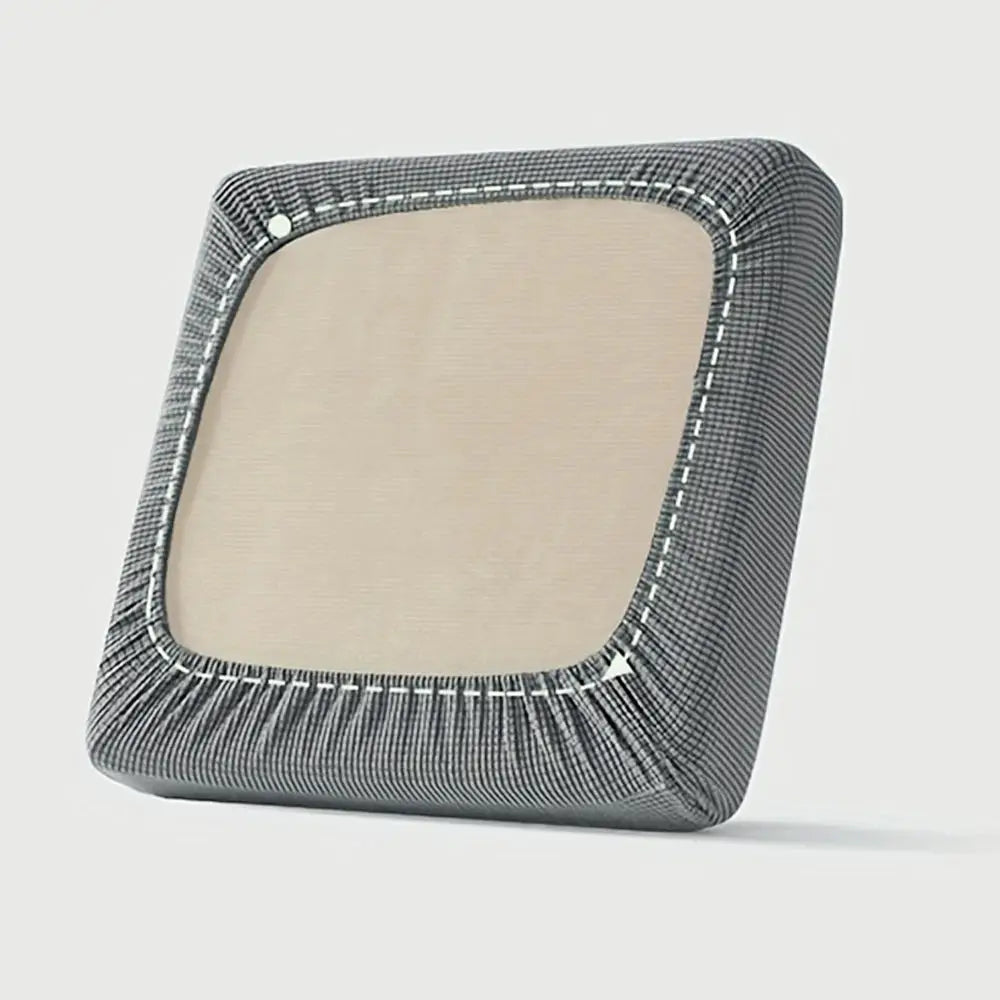 Sofa cushion slipcover for patio by Simples Market, waffle jacquard, gray plaid, waterproof polar fleece elastic cover