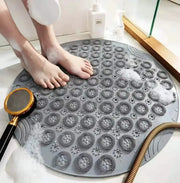 Round PVC Bath Mat With Drain Hole For Non Slip Safety Silicone Backing And Foot Massage Surface