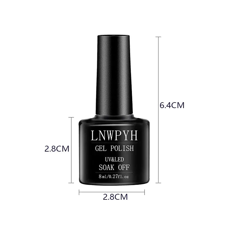 LNWYPH gel polish bottle, black, UV/LED soak-off, 8 ml