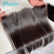 Phashion lace frontal straight hair extensions with transparent lace in dark brown