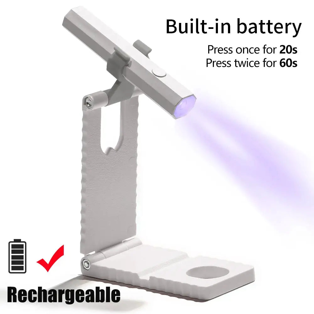 Handheld UV LED Nail Dryer Lamp for Gel Polish Curing USB Rechargeable Quick Dry Nail Art Tool
