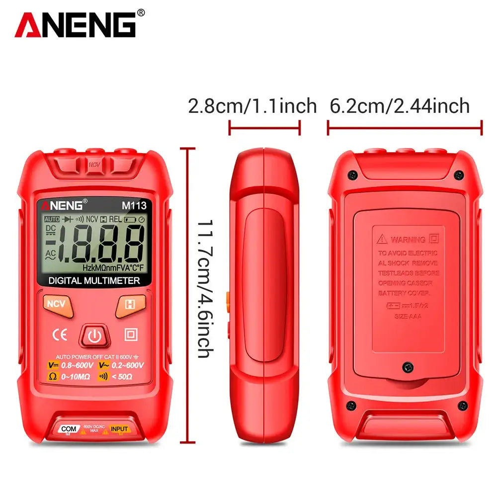 ANENG M113 Intelligent Digital Multimeter 1999 Count AC DC Voltage Ohm NCV Tester Tool