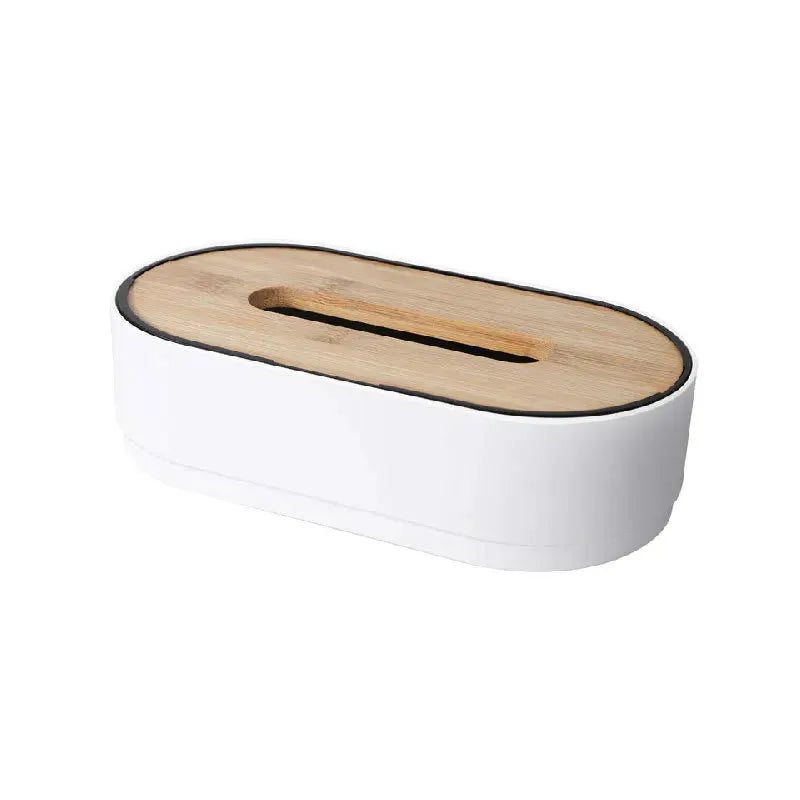 Bamboo Tissue Box Holder With Floating Cover For Toilet Paper Napkins And Paper Towels Modern Dispenser