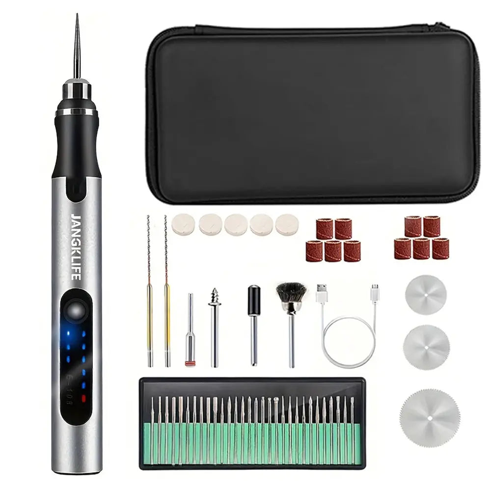 JANGKLIFE USB Cordless Rotary Tool Kit Engraving Pen For Jewelry Metal Glass Wood DIY Mini Wireless Drill