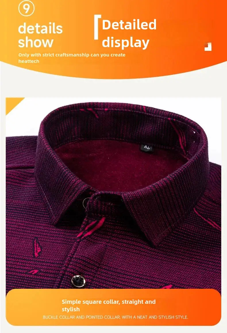 Men's long-sleeve shirt in deep purple with a square collar and button-down styling, Simples Market