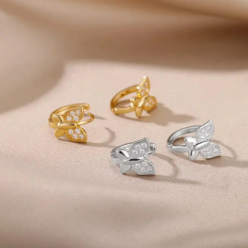 Butterfly Earrings For Women And Girls Stainless Steel Gold Tone Jewelry 2026 Trend Wedding Aesthetic