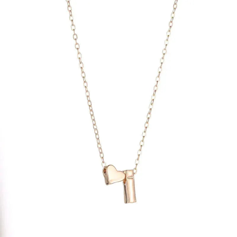 Dainty Tiny Heart Initial Necklace For Women Gold Or Silver Pendant Jewelry Personalized Letter Gift