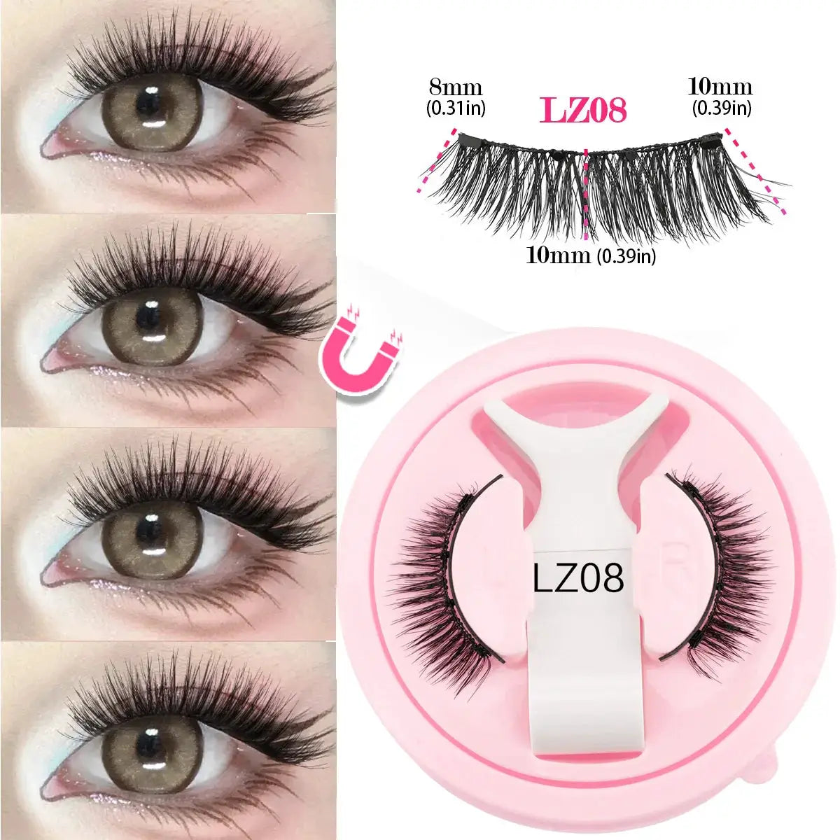 YSDO 1 Pair Glue Free Magnetic Eyelashes Natural 3D Mink Reusable Sensitive Eye Friendly Kit 2025