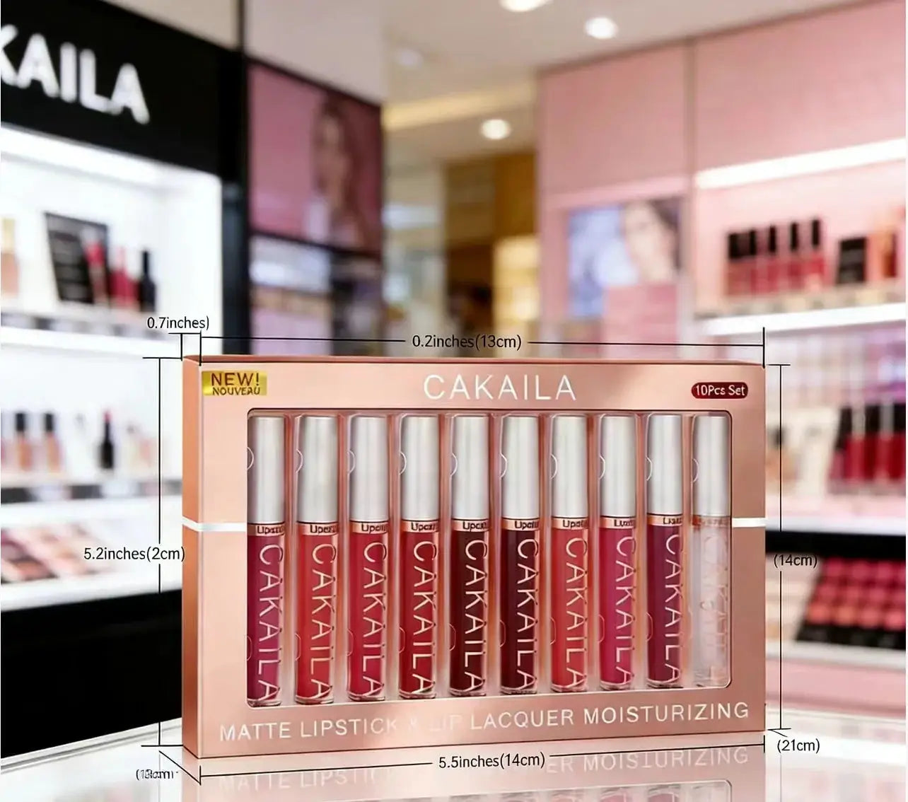 Matte Liquid Lipstick Lip Oil 10 Piece Set Waterproof Velvet Lip Gloss Long Lasting Non Transfer Nude Red Pink Makeup