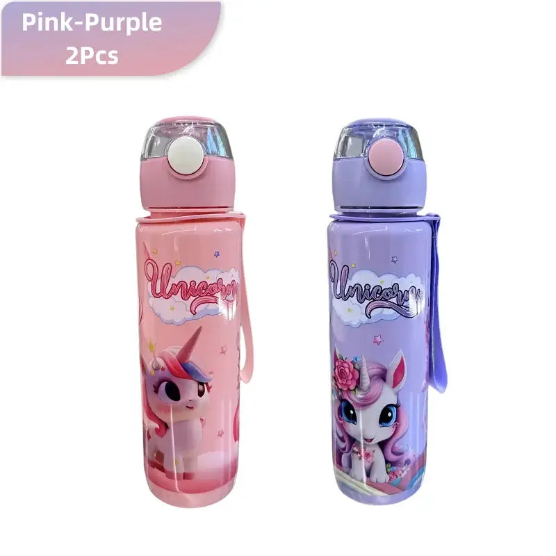 700ml Cute Cartoon Space Cup With Ring BPA Free High Temperature Resistant Portable Outdoor Water Bottle For Kids