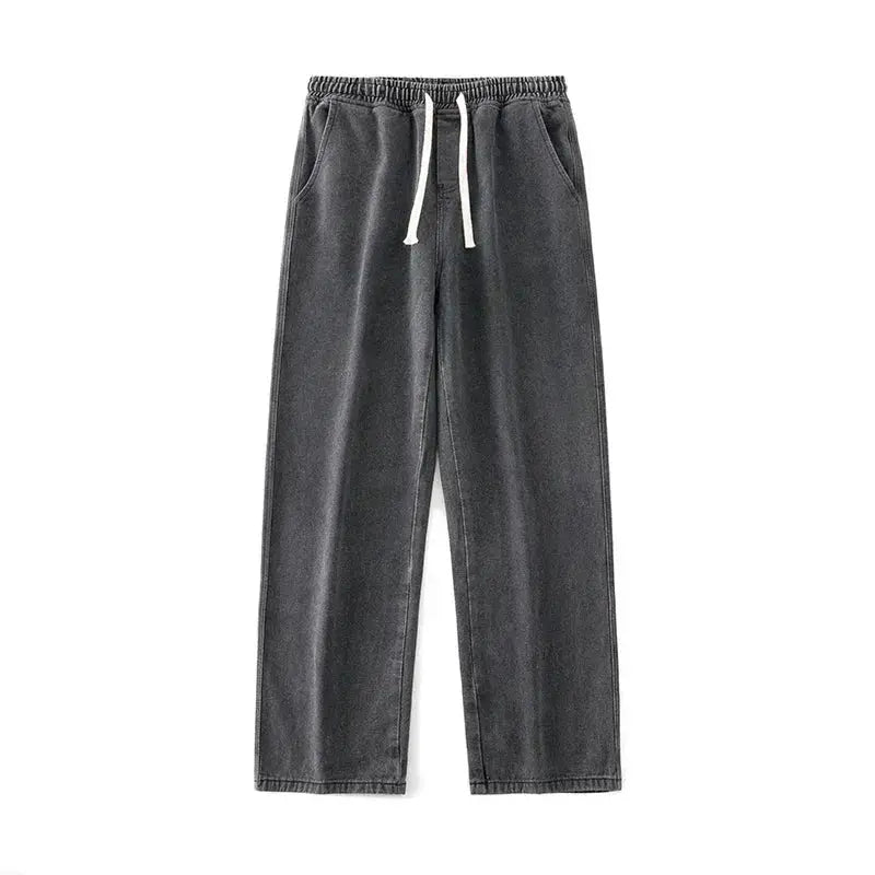 Brand Clothing Streetwear Loose Jeans For Men Korean Style Wide Leg Pants Breathable Cotton Poly Blend