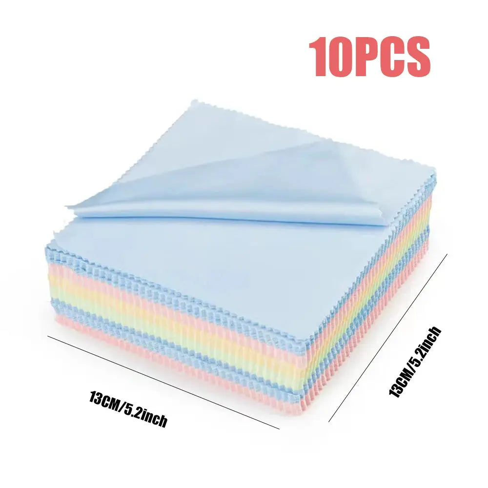 OptiGuard Eyeglasses Cleaning Cloths 5.12x5.12 Inches Microfiber Gray Brushed Set Of 10 20 30 Gentle Lens Cleaning