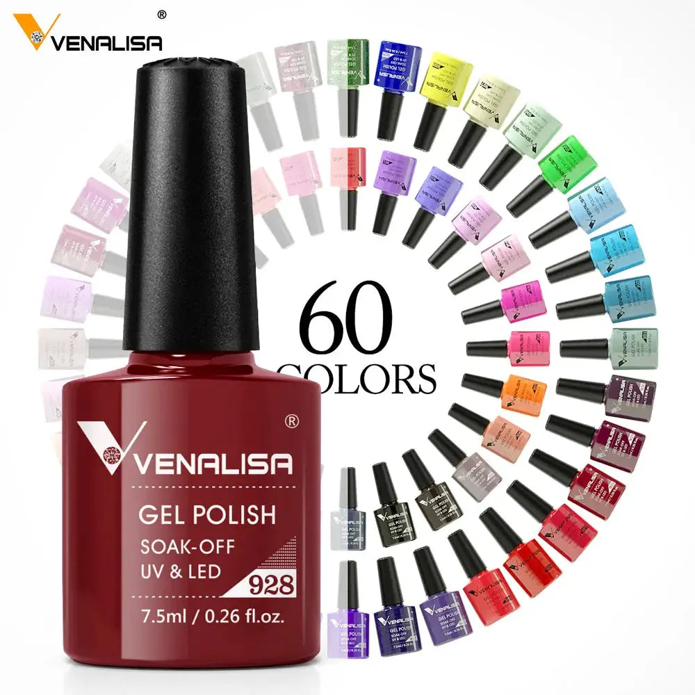 Venalisa Nail Gel Polish Set 60 Colors TPO Free HEMA Free Odorless Soak Off UV LED Curing