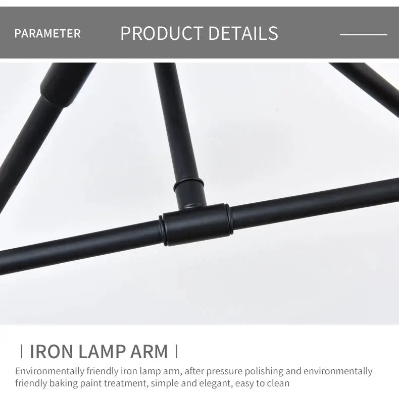 Simples Market black wrought-iron lamp arm, industrial ceiling light frame with jointed pipes