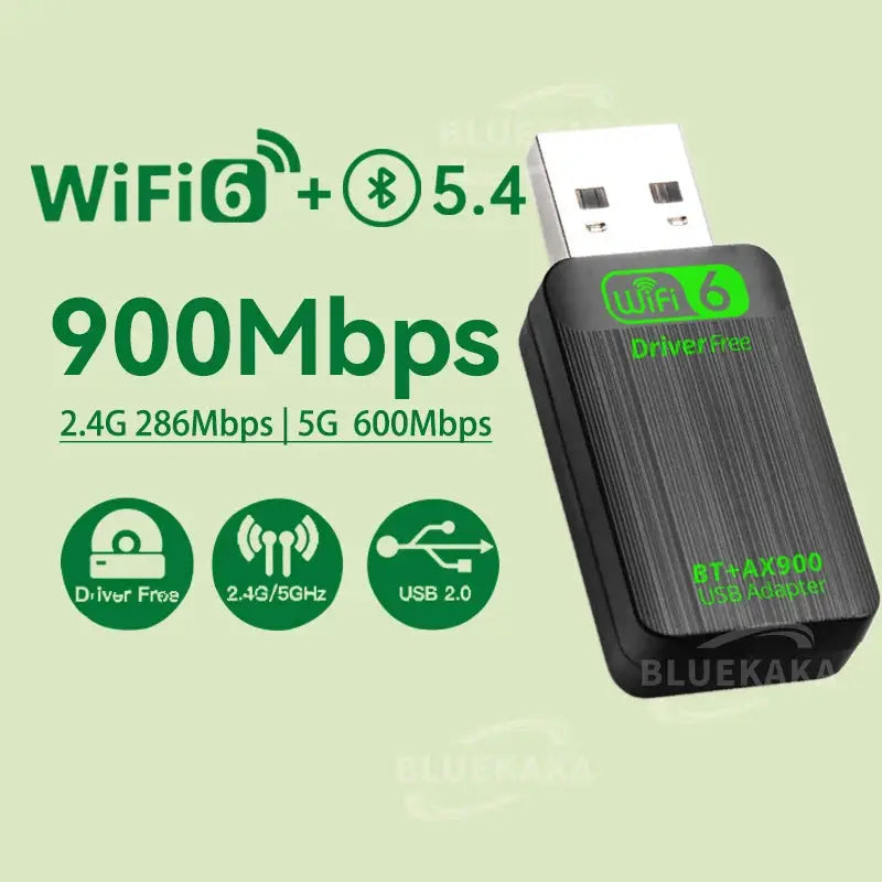 AX900 USB WiFi 6 Bluetooth 5.4 2 in 1 Adapter Dual Band 2.4 GHz and 5 GHz Wireless Dongle for Windows 10 and 11