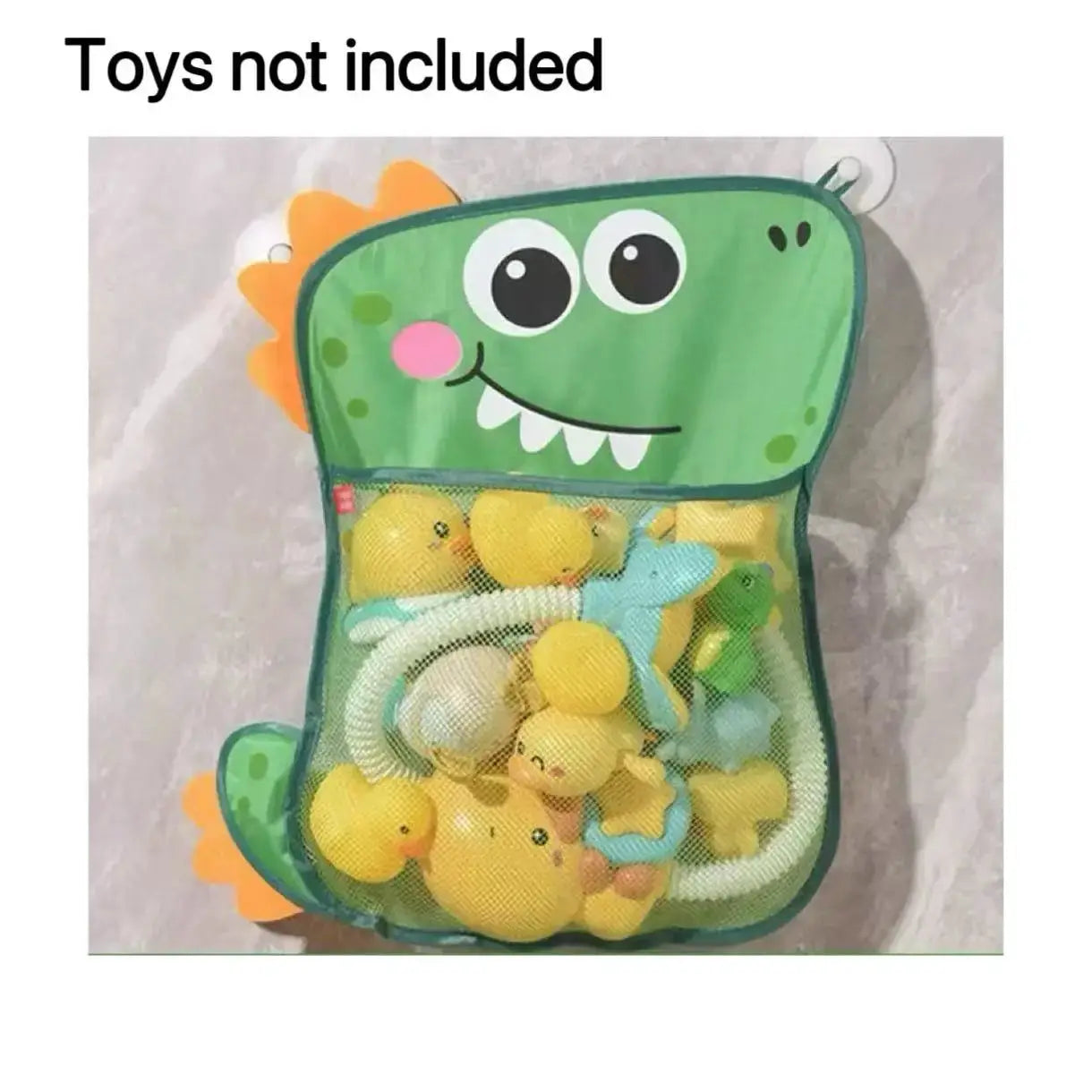 White Baby Bath Toys Storage Mesh Bag With Strong Suction Cups For Kids Toddlers Bathroom Organizer