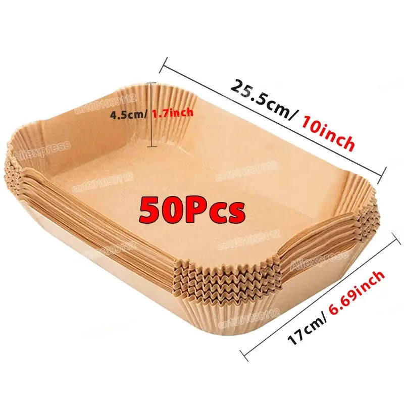 50 100 Pcs Air Fryer Disposable Paper Nonstick Round Baking Papers Air Fryer Paper Liners Kitchen Accessories