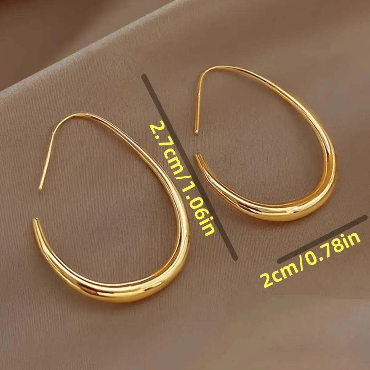 2 Piece Water Drop Earrings in 18K Gold Plated Copper for Women Minimalist Daily Wear
