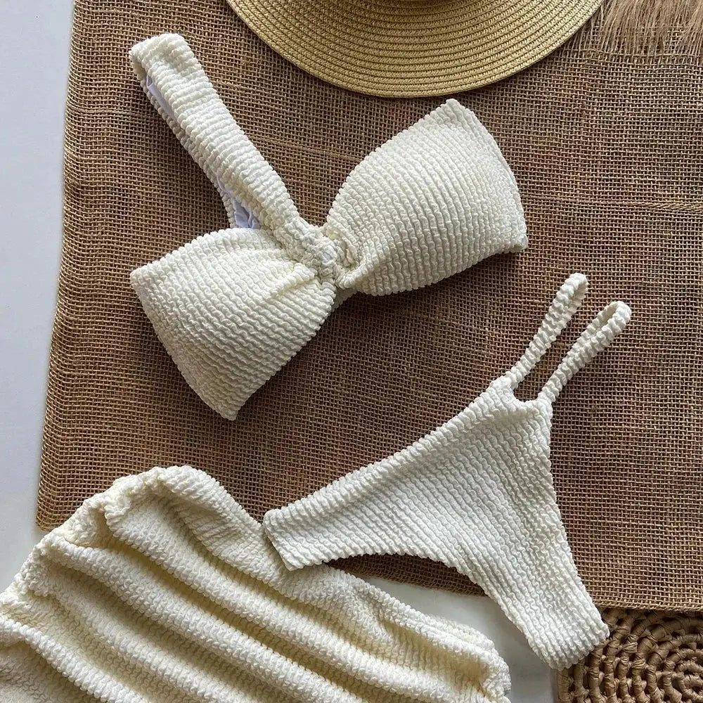 Polovedo 3 Piece Micro Bikini Set For Women Sexy Thong Swimsuit Brazilian Beachwear Bathing Suit