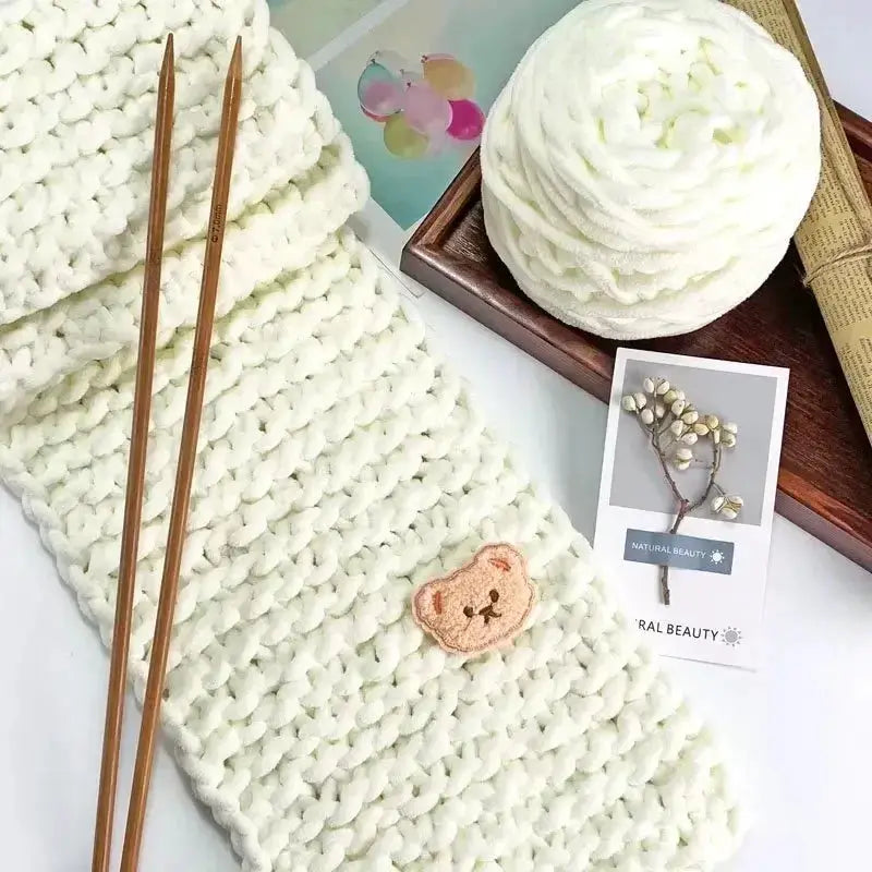 100g Chenille Knitting Yarn Ice Strip Line Cotton For Hand Knitting Scarf Thick Wool Wholesale