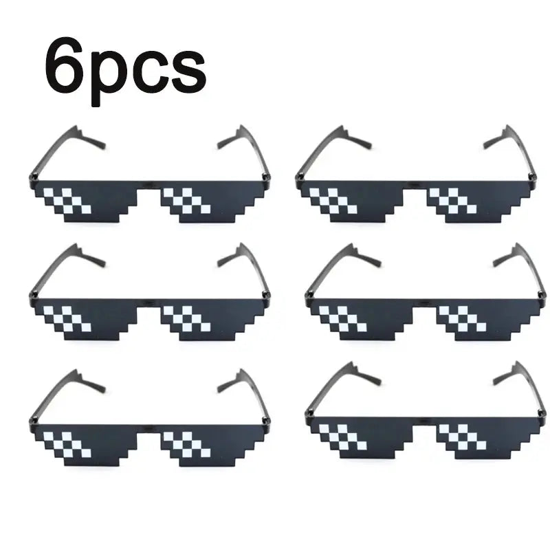 Mosaic Pixelated Sunglasses Unisex Party Vintage Eyewear For Men Women Cool Funny Shades