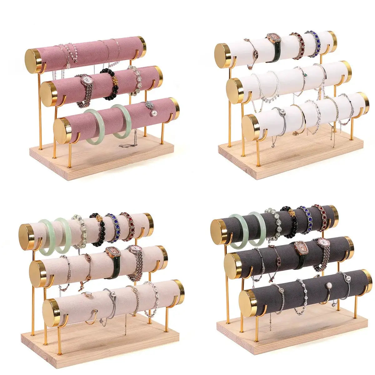 One Third Layer Wooden Jewelry Rack Bracelet Watch Holder For Women And Men Gift Packaging Display