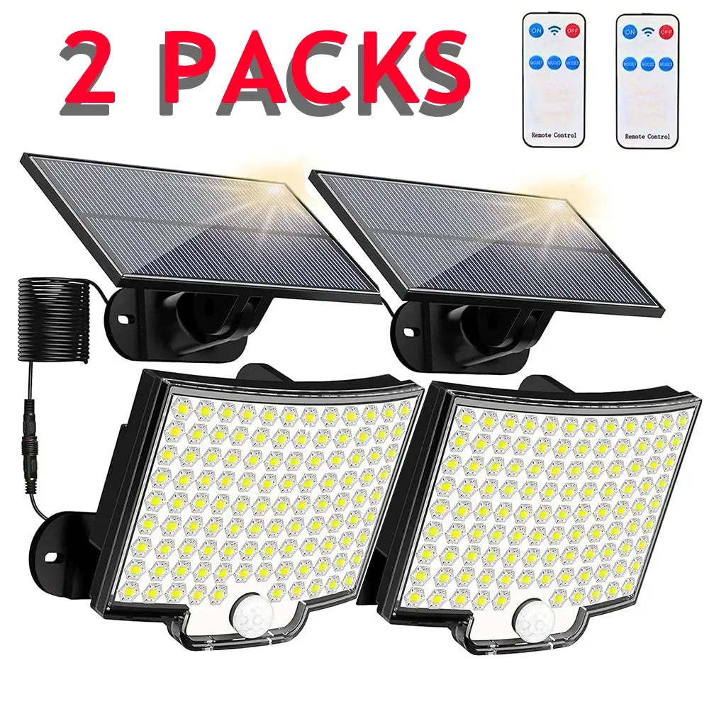 106LED Solar Outdoor Light With Motion Sensor And Remote Control Waterproof Wall Security Flood Lamp Patio Garden