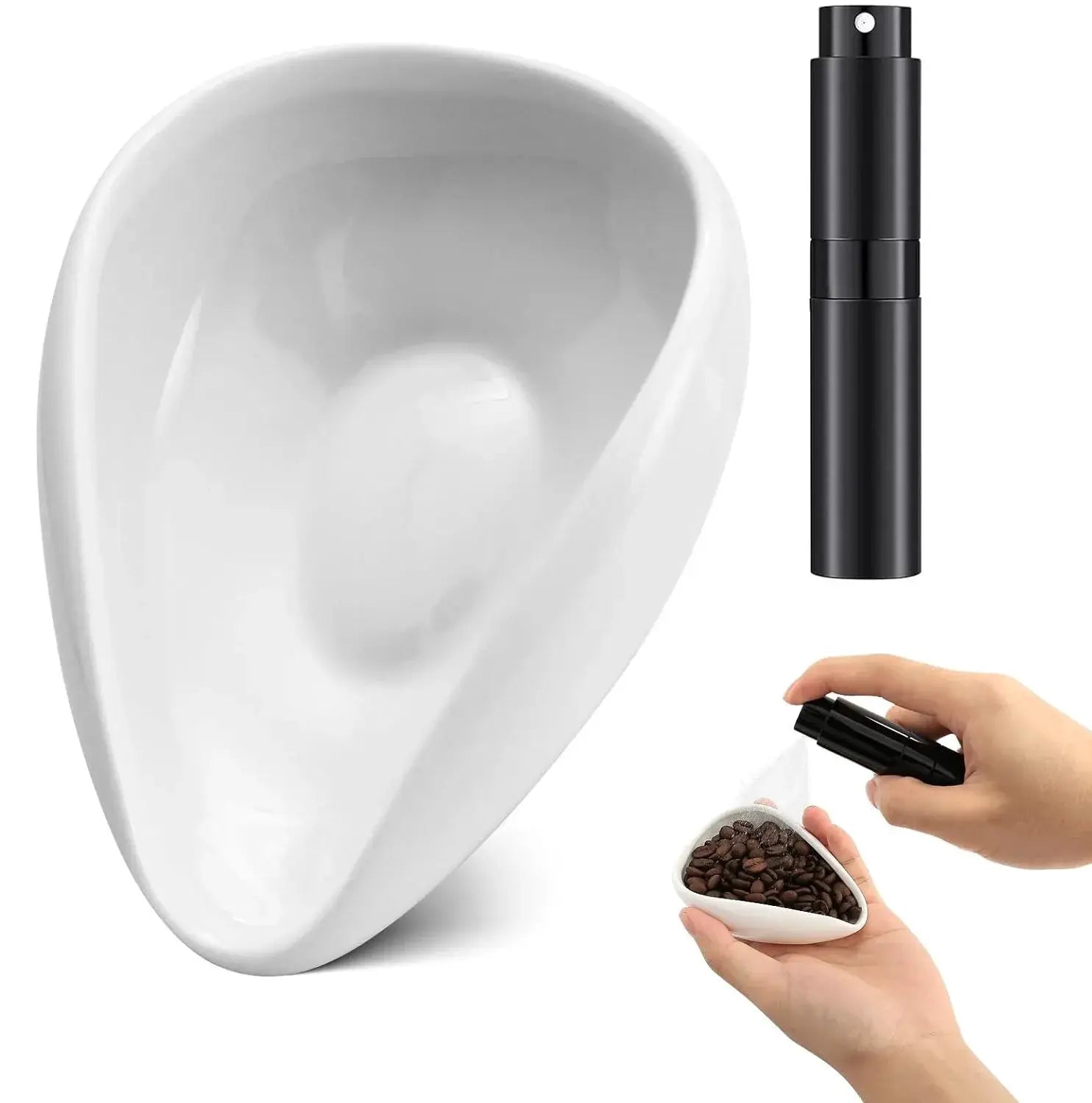 Coffee Bean Dosing Cup And Spoon Set Ceramic Dosing Vessel Measuring Tray Kit For Coffee Or Tea Espresso Accessories