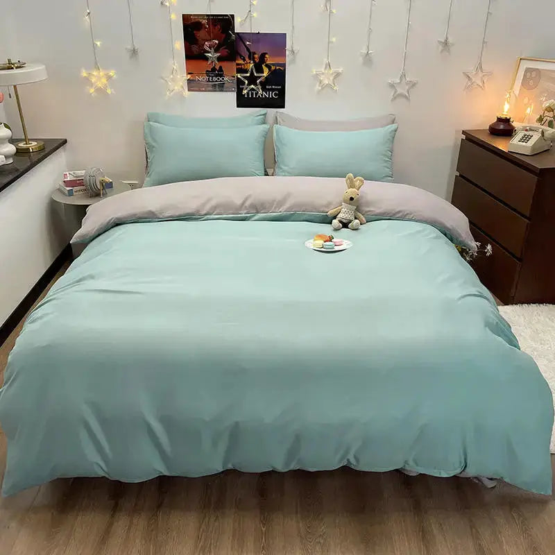 Duvet cover, light blue teal, queen/king size bed cover, 1 pc