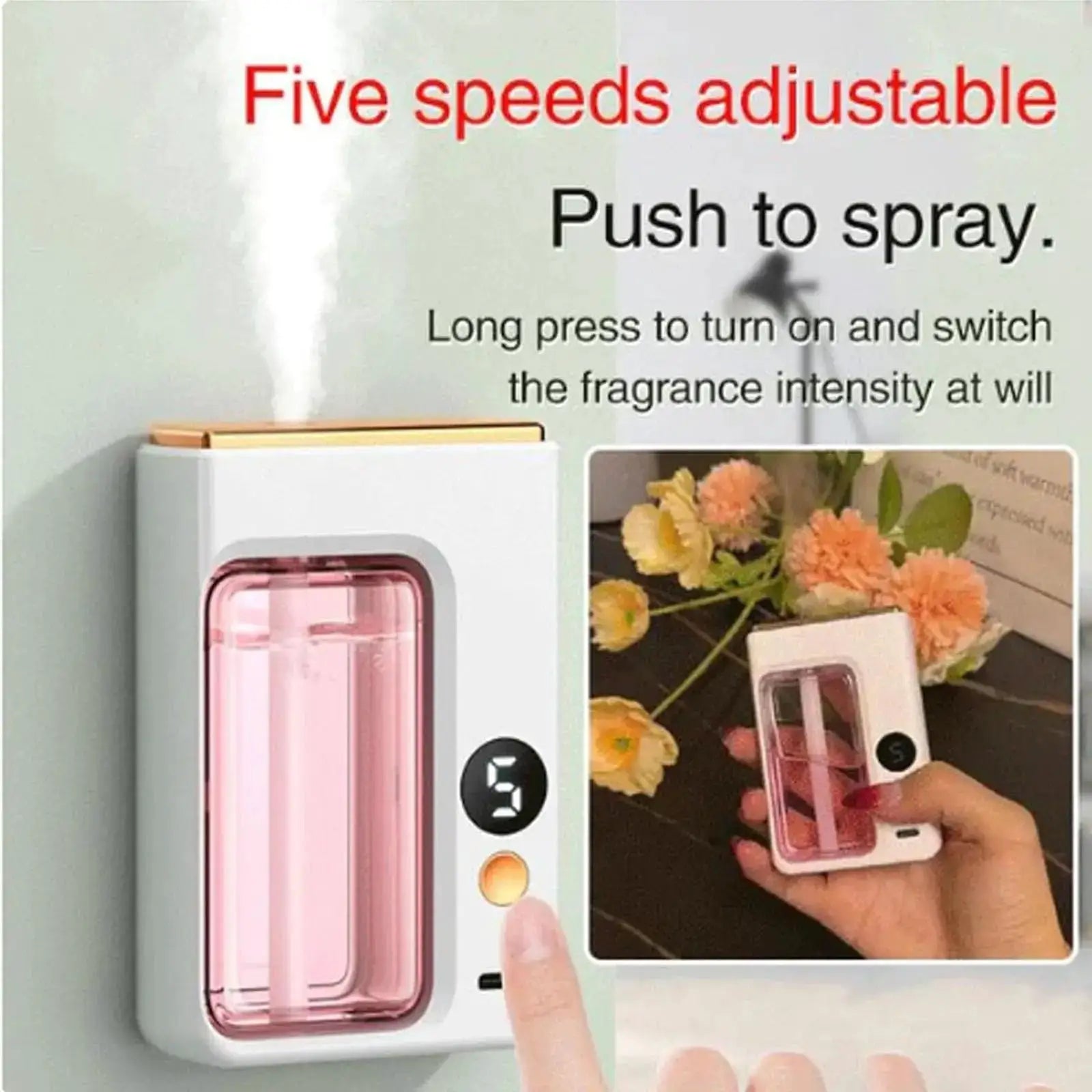 Automatic Diffuser Aromatherapy Car Perfume With Display And Essential Oil Humidifier Jasmine Scent Air Freshener